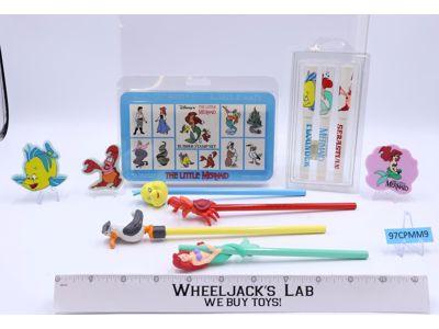 Lot of Stationary Supplies The Little Mermaid Disney Pencils Pens Stamps Erasers