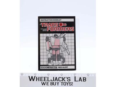 Red Alert Instruction Manual Booklet 1985 Hasbro G1 Transformers