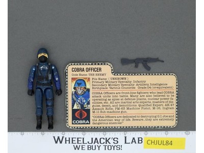 Cobra Officer V1.5 Swivel Arms 100% Complete G.I. Joe 1983 Hasbro Vintage Figure