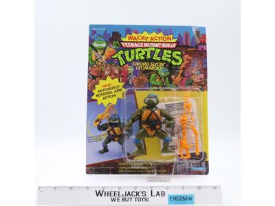 Sword Slicin' Leonardo Wacky Action TMNT 1990 Playmates Figure NEW MOSC SEALED