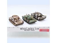 Lot of 3 Pull-Back Motorized Tanks WWII Playmakers Metal 4.5" Long