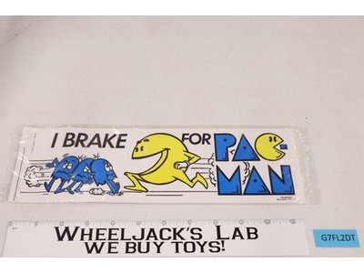 Vintage Pac-Man Bumper Sticker, I brake for Pac-Man