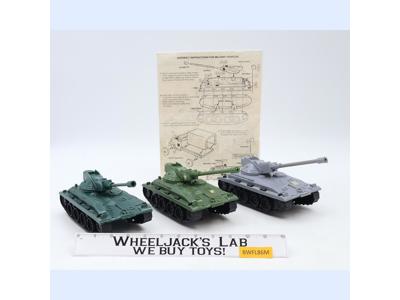 Set of 3 M4 Sherman Tanks WWII Plastic Toy Soldiers CTS 7.5" Long