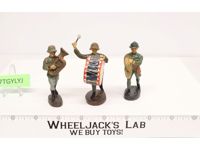 WWII German Soldiers (3) 3" Elastolin Lineol Marching Army Band Tuba Drum