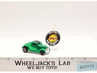 Classic 36 Ford Coupe Green w/ Button Hot Wheels 1968 Mattel Redline RL Vintage
