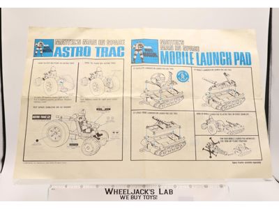 Major Matt Mason Man in Space Convoy Set Instructions 1968 Mattel Vintage