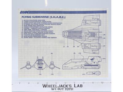 Flying Submarine (S.H.A.R.C.) 1984 ORIGINAL Instructions / Blueprints G.I. Joe