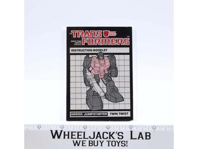 Twin Twist Instructions Manual Booklet 1984 Hasbro G1 Transformers