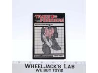 Twin Twist Instructions Manual Booklet 1984 Hasbro G1 Transformers