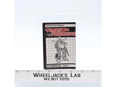 Tracks Action Figure Instructions Manual Booklet 1985 Hasbro G1 Transformers