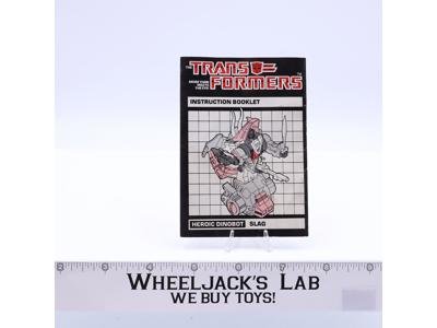 Slag Figure Instruction Manual Booklet 1985 G1 Transformers