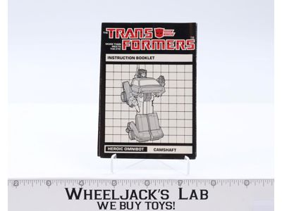 Camshaft Instruction Manual Booklet 1984 Hasbro G1 Transformers Action Figure
