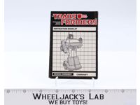Camshaft Instruction Manual Booklet 1984 Hasbro G1 Transformers Action Figure