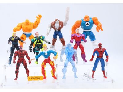 Lot of 10 Marvel Comics Action Figures + Accessories 1990s ToyBiz