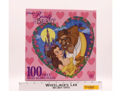 Beauty and the Beast Heart Shaped Puzzle 100Pc Disney Golden NEW SEALED