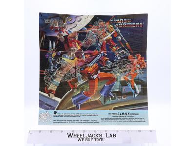 Rodimus Prime Insert Poster Glow In The Dark 1986 G1 Transformers Vintage