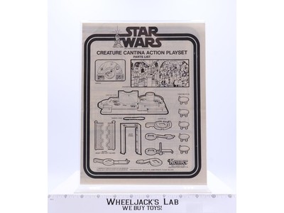 Creature Cantina Action Playset Parts List / Instructions Kenner 1977 Star Wars