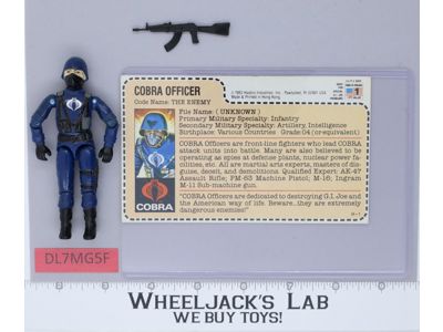 Cobra Officer V1.5 Swivel Arms RED CARD BACK 100% Complete G.I. Joe 1983 Hasbro