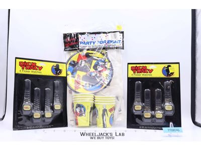 Dick Tracy Party for Eight + Party Favor Flicker Watches Party Makers NEW SEALED