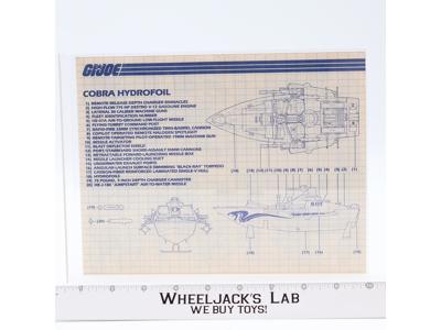 Cobra Hydrofoil Moray 1985 ORIGINAL Instructions Blueprints G.I. Joe Hasbro