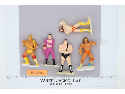 Lot of 5 1990 WWF Applause Mini Wrestling Figures HULK, MACHO, WARRIOR, ANDRE+