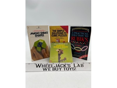4 Book LOT RUBIK'S MAGIC Solutions to CUBIC Puzzles MAGIC SNAKE Shapes 1980s