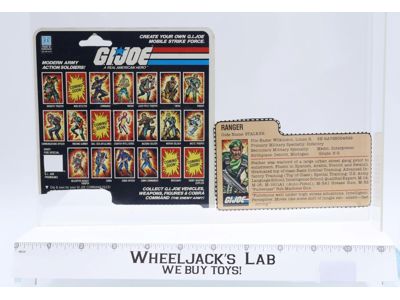 Stalker v1.5 Explosion 20-Back CARD ONLY GI Joe 1983 Hasbro Vintage