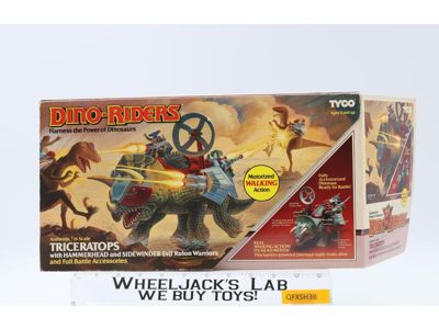 Triceratops W/ Hammerhead & Sidewinder Dino-Riders 1987 Tyco NEW MIB