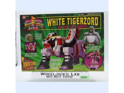 White Tigerzord & White Ranger COMPLETE Power Rangers 1994 Bandai NEW MIB Unused