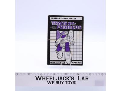 Apeface Action Figure Instruction Manual Booklet 1987 Hasbro G1 Transformers