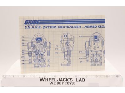 S.N.A.K.E. 1983 ORIGINAL Instructions Blueprints G.I. Joe Action Figure Vehicle
