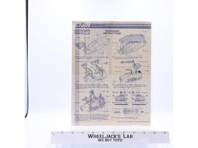Persuader 1987 ORIGINAL Instructions Blueprints G.I. Joe Hasbro Action Figure