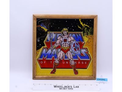 He-Man masters of the Universe Carnival Prize Mirror 1980s 12 x 12 Vintage