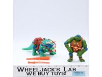 Cave Turtles Leo & his Dingy Dino 100% Complete Teenage Mutant Ninja Turtle 1992