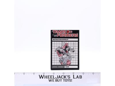 Slag Figure Instruction Manual Booklet 1985 G1 Transformers