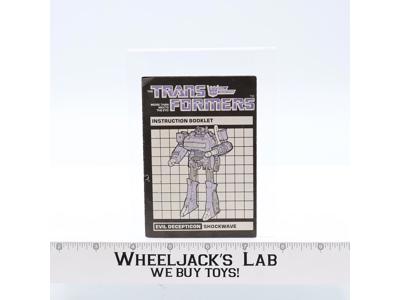 Shockwave Instruction Manual Booklet 1985 Hasbro G1 Transformers Action Figure
