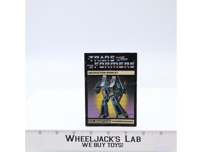 Thundercracker Instructions Manual Booklet 1984 Hasbro G1 Transformers Vintage