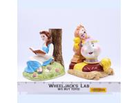 Belle & Mrs. Potts Cogsworth Book Ends Beauty and the Beast Disney NEW