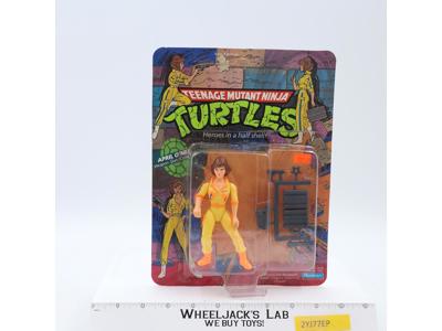 April O'Neil Press Badge and Stripes 1988 TMNT Playmates 10 BACK MOSC UNPUNCHED