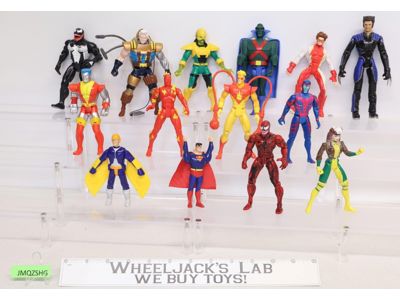 Lot of 14 Marvel Comics Action Figures + Accessories 1990s ToyBiz