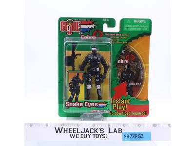 Snake Eyes W/ Mission Disc GI Joe vs Cobra Spytroops 2003 Hasbro NEW MOSC SEALED