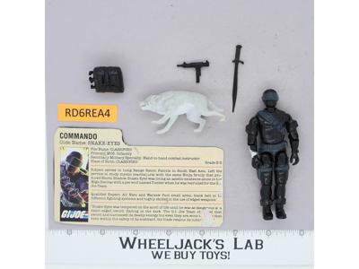 Snake Eyes & Timber V2 100% Complete G.I. Joe 1985 Hasbro Vintage Action Figure
