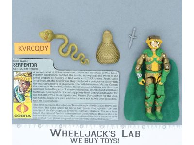 Serpentor V1 100% Complete G.I. Joe 1986 Hasbro Vintage Action Figure