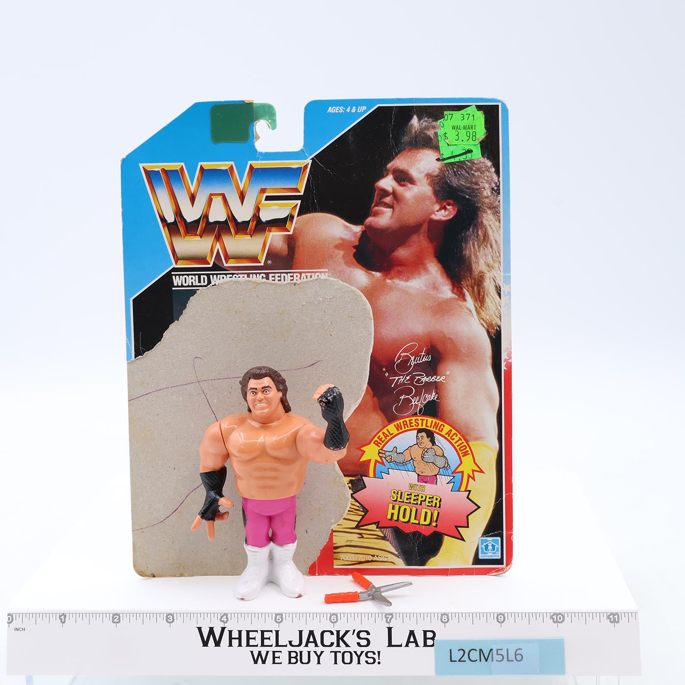 Brutus The Barber Beefcake W/CARDBACK 100% Complete 1990 WWF Wrestling Figure