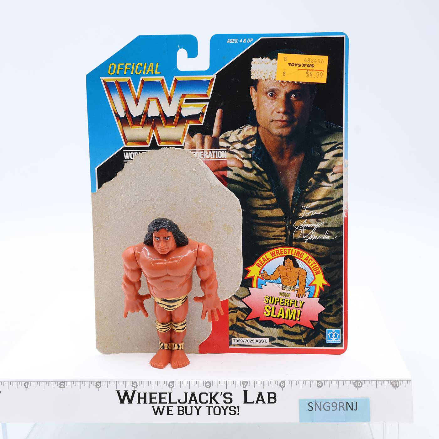 Superfly Jimmy Snuka W/Card WWF Wrestling 1990 Hasbro Action Figure