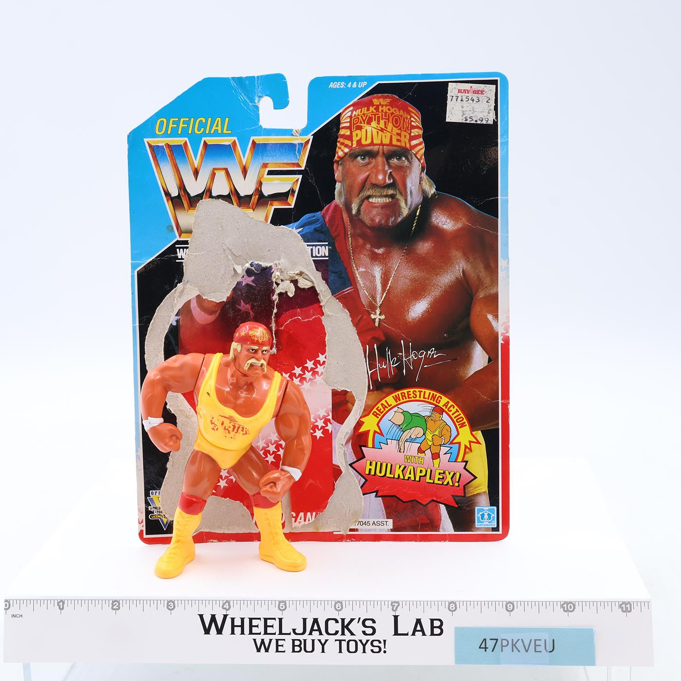 Hulk Hogan W/CARDBACK 1991 WWF Wrestling Hasbro Action Figures