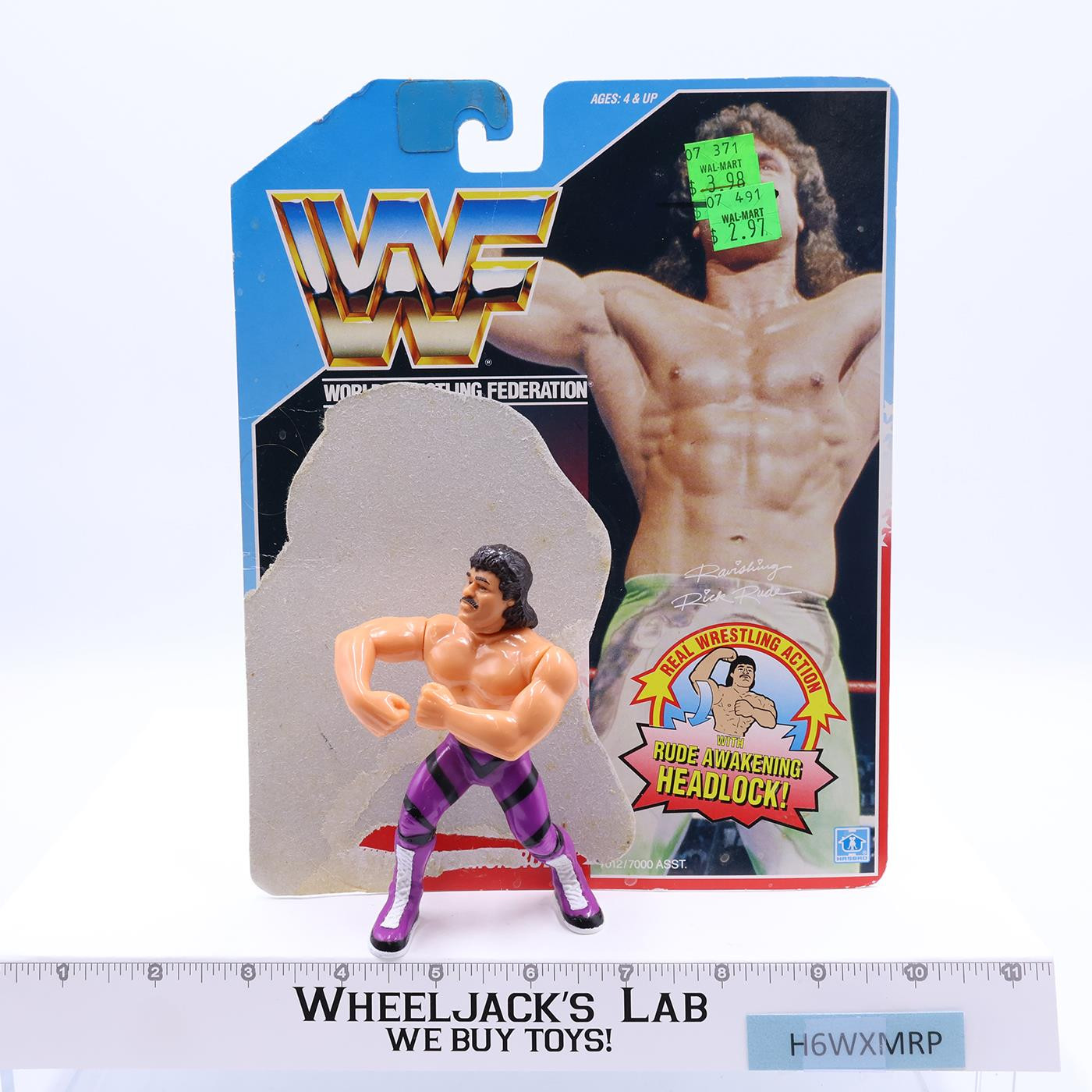 Ravishing Rick Rude WWE WWF Wrestling W/Cardback Complete 1991 Hasbro Vintage