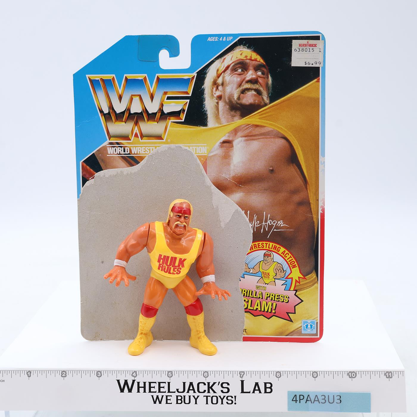 Hulk Hogan W/CARDBACK 100% Complete 1990 WWF Wrestling Hasbro Action Figures