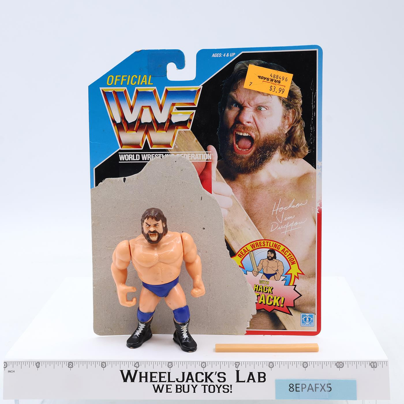 Hacksaw Jim Duggan W/CARDBACK 100% Complete 1991 WWF Wrestling Hasbro Vintage