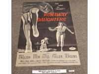 Runaway Daughters Marla English Original 1956 Movie Poster 38 x 24